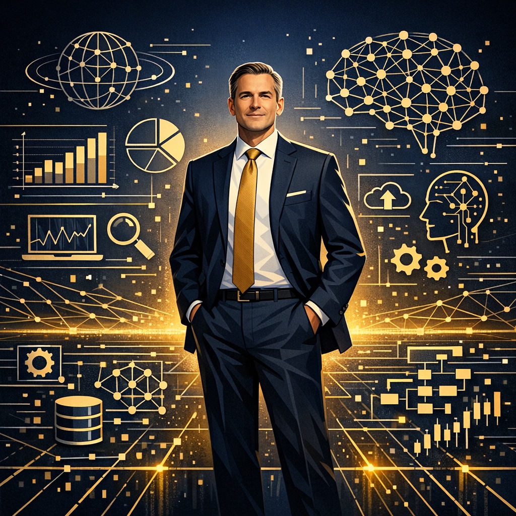 AI-Powered Digital Transformation Abstract Illustration